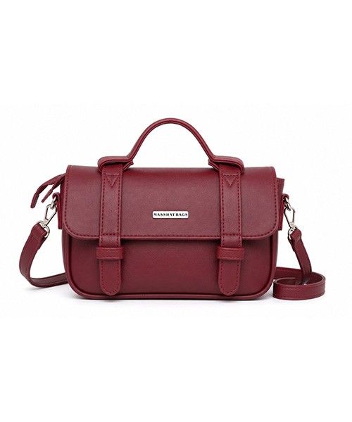 Cartera tipo maletín ref. ABC color vino tinto
