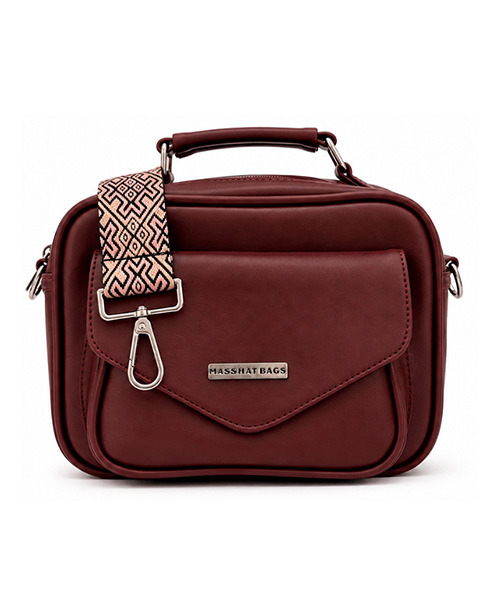 Cartera con correa Agatha color vino tinto