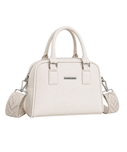 Cartera con correa Silvana color marfil