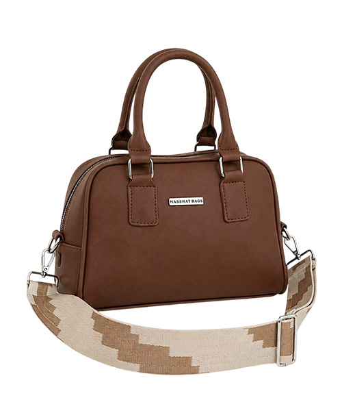 Cartera con correa Silvana color moca