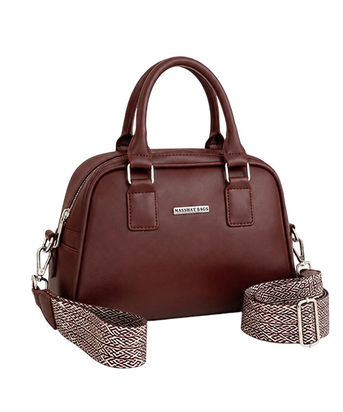 Cartera con correa Silvana color vino tinto